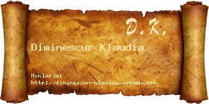 Diminescur Klaudia névjegykártya