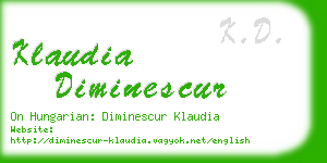 klaudia diminescur business card